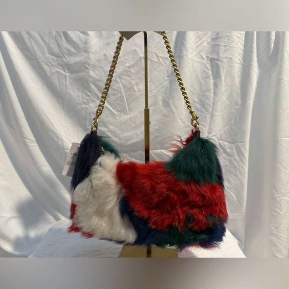 Coach NWT Juliet Shoulder Bag 25 With Multi Shearling Patchwork CW646 - Picture 6 of 16